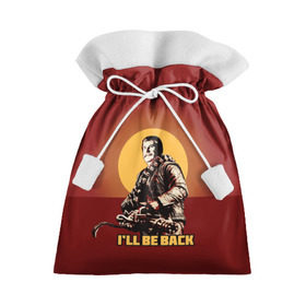 Подарочный 3D мешок с принтом Сталин: I`ll Be Back в Курске, 100% полиэстер | Размер: 29*39 см | история | о.м.с.к. | революция | ссср | сталин | супергерои