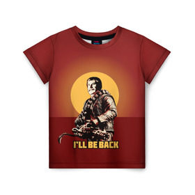 Детская футболка 3D с принтом Сталин: I`ll Be Back в Курске, 100% гипоаллергенный полиэфир | прямой крой, круглый вырез горловины, длина до линии бедер, чуть спущенное плечо, ткань немного тянется | история | о.м.с.к. | революция | ссср | сталин | супергерои