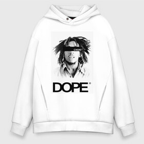 Мужское худи Oversize хлопок с принтом Bob Marley Dope в Курске, френч-терри — 70% хлопок, 30% полиэстер. Мягкий теплый начес внутри —100% хлопок | боковые карманы, эластичные манжеты и нижняя кромка, капюшон на магнитной кнопке | Тематика изображения на принте: bobmarley | dope | fashion | swag | trend