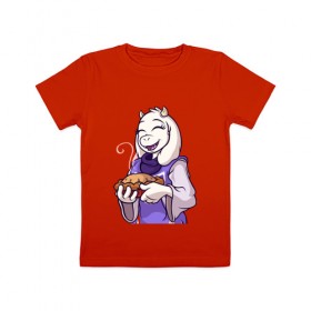 Детская футболка хлопок с принтом Ториель в Курске, 100% хлопок | круглый вырез горловины, полуприлегающий силуэт, длина до линии бедер | undertale | ториель
