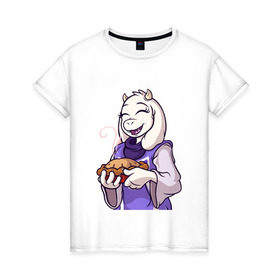 Женская футболка хлопок с принтом Ториель в Курске, 100% хлопок | прямой крой, круглый вырез горловины, длина до линии бедер, слегка спущенное плечо | undertale | ториель