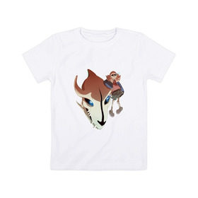 Детская футболка хлопок с принтом Sans в Курске, 100% хлопок | круглый вырез горловины, полуприлегающий силуэт, длина до линии бедер | 