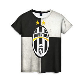 Женская футболка 3D с принтом Juventus FC в Курске, 100% полиэфир ( синтетическое хлопкоподобное полотно) | прямой крой, круглый вырез горловины, длина до линии бедер | juve | италия | клуб | фк | футбол | футбольный | ювентус