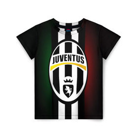 Детская футболка 3D с принтом Juventus FC в Курске, 100% гипоаллергенный полиэфир | прямой крой, круглый вырез горловины, длина до линии бедер, чуть спущенное плечо, ткань немного тянется | Тематика изображения на принте: juve | италия | клуб | фк | футбол | футбольный | ювентус