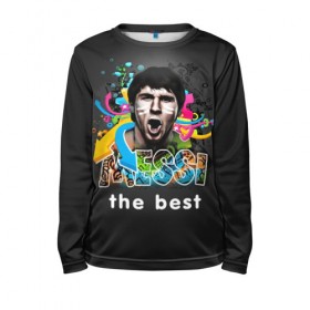 Детский лонгслив 3D с принтом Messi the best в Курске, 100% полиэстер | длинные рукава, круглый вырез горловины, полуприлегающий силуэт
 | 