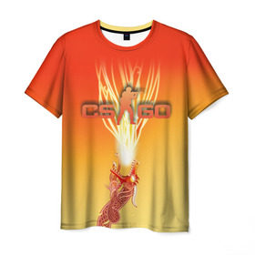 Мужская футболка 3D с принтом Dragon lore cs go в Курске, 100% полиэфир | прямой крой, круглый вырез горловины, длина до линии бедер | counter | cs | go | strike