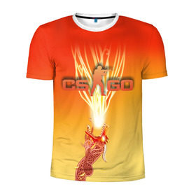 Мужская футболка 3D спортивная с принтом Dragon lore cs go в Курске, 100% полиэстер с улучшенными характеристиками | приталенный силуэт, круглая горловина, широкие плечи, сужается к линии бедра | counter | cs | go | strike