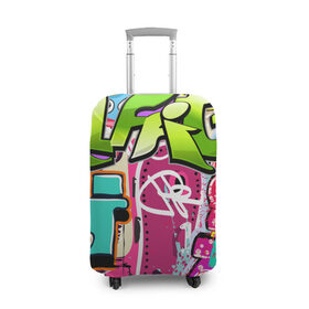 Чехол для чемодана 3D с принтом Граффити в Курске, 86% полиэфир, 14% спандекс | двустороннее нанесение принта, прорези для ручек и колес | балон | граффити | краски | молодежь | рисунок | стена | стиль | улица | уличный образ