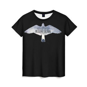 Женская футболка 3D с принтом Дом странных детей Мисс Перегрин в Курске, 100% полиэфир ( синтетическое хлопкоподобное полотно) | прямой крой, круглый вырез горловины, длина до линии бедер | дом странных детей