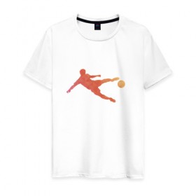Мужская футболка хлопок с принтом Футболист 4 в Курске, 100% хлопок | прямой крой, круглый вырез горловины, длина до линии бедер, слегка спущенное плечо. | 