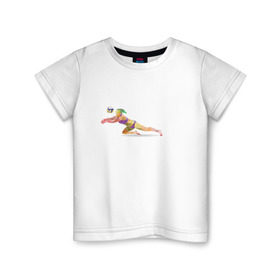 Детская футболка хлопок с принтом Волейбол геометрия в Курске, 100% хлопок | круглый вырез горловины, полуприлегающий силуэт, длина до линии бедер | полигоны