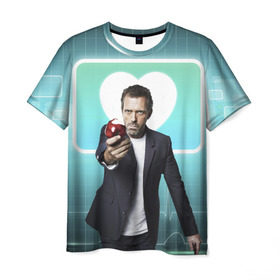 Мужская футболка 3D с принтом Хаус в Курске, 100% полиэфир | прямой крой, круглый вырез горловины, длина до линии бедер | врачи | грегори хаус | доктор хаус | кино | сериалы | тв
