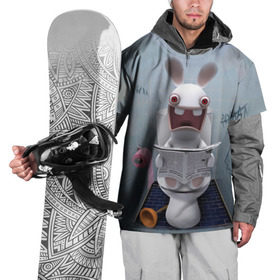 Накидка на куртку 3D с принтом Кролик с газетой в Курске, 100% полиэстер |  | rabbids | вантуз | горшок | зайцы засранцы | заяц | туалет