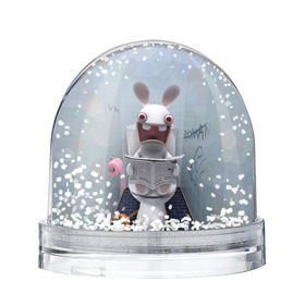 Снежный шар с принтом Кролик с газетой в Курске, Пластик | Изображение внутри шара печатается на глянцевой фотобумаге с двух сторон | rabbids | вантуз | горшок | зайцы засранцы | заяц | туалет