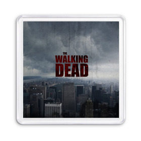 Магнит 55*55 с принтом The Walking Dead в Курске, Пластик | Размер: 65*65 мм; Размер печати: 55*55 мм | the walking dead | америка | апокалипсис | глен | дерил | зомби | карл | кровь | рик | сша | ходячие мертвецы