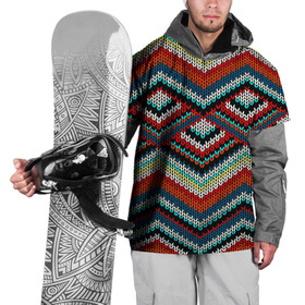Накидка на куртку 3D с принтом Узоры вышивки в Курске, 100% полиэстер |  | вязаный | зигзаг | ромбы | свитер