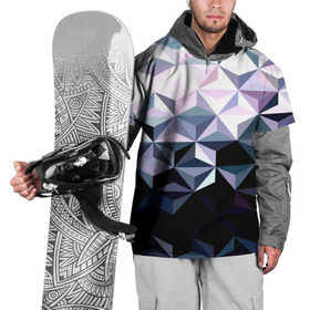Накидка на куртку 3D с принтом Lowpoly Pattern в Курске, 100% полиэстер |  | polygon | абстракция | серый