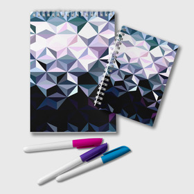 Блокнот с принтом Lowpoly Pattern в Курске, 100% бумага | 48 листов, плотность листов — 60 г/м2, плотность картонной обложки — 250 г/м2. Листы скреплены удобной пружинной спиралью. Цвет линий — светло-серый
 | Тематика изображения на принте: polygon | абстракция | серый
