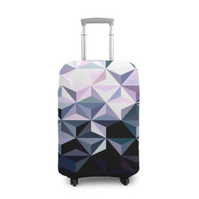 Чехол для чемодана 3D с принтом Lowpoly Pattern в Курске, 86% полиэфир, 14% спандекс | двустороннее нанесение принта, прорези для ручек и колес | polygon | абстракция | серый