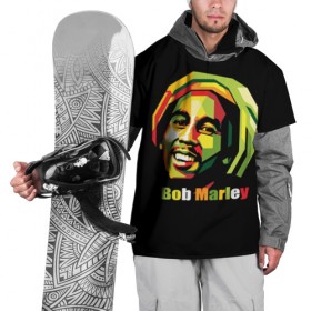 Накидка на куртку 3D с принтом Bob Marley в Курске, 100% полиэстер |  | боб марли | регги
