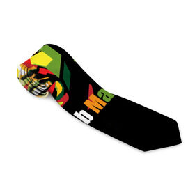 Галстук 3D с принтом Bob Marley в Курске, 100% полиэстер | Длина 148 см; Плотность 150-180 г/м2 | Тематика изображения на принте: боб марли | регги