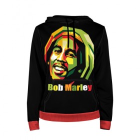 Женская толстовка 3D с принтом Bob Marley в Курске, 100% полиэстер  | двухслойный капюшон со шнурком для регулировки, мягкие манжеты на рукавах и по низу толстовки, спереди карман-кенгуру с мягким внутренним слоем. | боб марли | регги