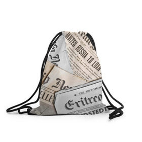 Рюкзак-мешок 3D с принтом Газеты в Курске, 100% полиэстер | плотность ткани — 200 г/м2, размер — 35 х 45 см; лямки — толстые шнурки, застежка на шнуровке, без карманов и подкладки | газеты