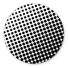 Коврик круглый с принтом Белый в горошек в Курске, резина и полиэстер | круглая форма, изображение наносится на всю лицевую часть | Тематика изображения на принте: горошек | текстура | черный