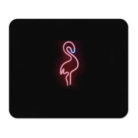 Коврик прямоугольный с принтом Светящийся фламинго в Курске, натуральный каучук | размер 230 х 185 мм; запечатка лицевой стороны | неон | птицы | фламинго