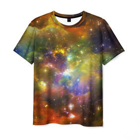 Мужская футболка 3D с принтом Звёздный мир в Курске, 100% полиэфир | прямой крой, круглый вырез горловины, длина до линии бедер | вселенная | галактика | звёзды | космическое пространство | космос | созвездие