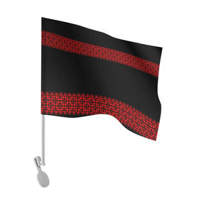 Флаг для автомобиля с принтом Славянский орнамент (на чёрном) в Курске, 100% полиэстер | Размер: 30*21 см | орнамент | россия | славяне | узор