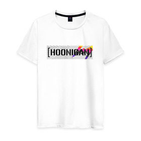 Мужская футболка хлопок с принтом HOONIGAN в Курске, 100% хлопок | прямой крой, круглый вырез горловины, длина до линии бедер, слегка спущенное плечо. | Тематика изображения на принте: hoonigan