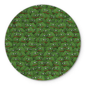 Коврик круглый с принтом Грустные лягушки в Курске, резина и полиэстер | круглая форма, изображение наносится на всю лицевую часть | frog | mem | sad | мем