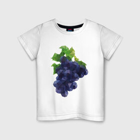 Детская футболка хлопок с принтом Виноград в Курске, 100% хлопок | круглый вырез горловины, полуприлегающий силуэт, длина до линии бедер | виноград | геометрия | отдых | отпуск | тропик | фрукты