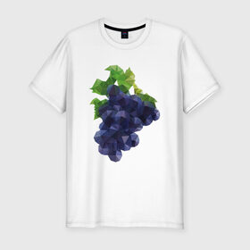 Мужская футболка премиум с принтом Виноград в Курске, 92% хлопок, 8% лайкра | приталенный силуэт, круглый вырез ворота, длина до линии бедра, короткий рукав | виноград | геометрия | отдых | отпуск | тропик | фрукты