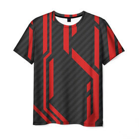 Мужская футболка 3D с принтом CSGO Redline в Курске, 100% полиэфир | прямой крой, круглый вырез горловины, длина до линии бедер | counter strike | cs go | cs go redline | redline pattern