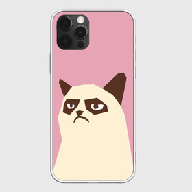 Чехол для iPhone 12 Pro Max с принтом Grumpy cat pink в Курске, Силикон |  | кот | мем | угрюмый