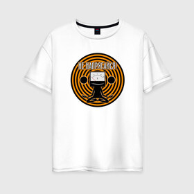 Женская футболка хлопок Oversize с принтом Не напрягайся! в Курске, 100% хлопок | свободный крой, круглый ворот, спущенный рукав, длина до линии бедер
 | volt | вольт | вольтметр | йога | лотос | напряжение | электрик | электричество | энергия