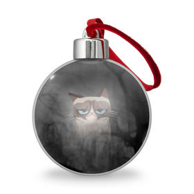 Ёлочный шар с принтом Grumpy Cat в Курске, Пластик | Диаметр: 77 мм | кот | мем | угрюмый