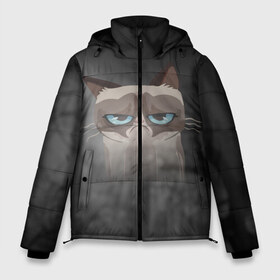 Мужская зимняя куртка 3D с принтом Grumpy Cat в Курске, верх — 100% полиэстер; подкладка — 100% полиэстер; утеплитель — 100% полиэстер | длина ниже бедра, свободный силуэт Оверсайз. Есть воротник-стойка, отстегивающийся капюшон и ветрозащитная планка. 

Боковые карманы с листочкой на кнопках и внутренний карман на молнии. | Тематика изображения на принте: кот | мем | угрюмый