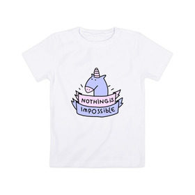 Детская футболка хлопок с принтом unicorn в Курске, 100% хлопок | круглый вырез горловины, полуприлегающий силуэт, длина до линии бедер | tmblr | tumbler | unicorn | единорог