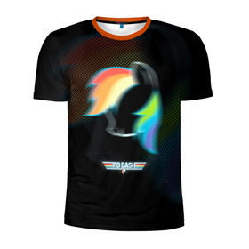 Мужская футболка 3D спортивная с принтом My Little Pony в Курске, 100% полиэстер с улучшенными характеристиками | приталенный силуэт, круглая горловина, широкие плечи, сужается к линии бедра | Тематика изображения на принте: dash | rainbow | пони | радуга