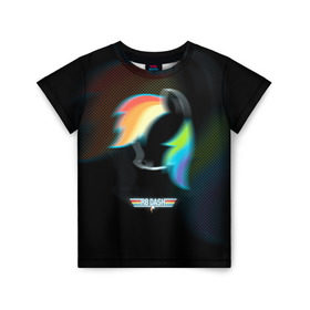 Детская футболка 3D с принтом My Little Pony в Курске, 100% гипоаллергенный полиэфир | прямой крой, круглый вырез горловины, длина до линии бедер, чуть спущенное плечо, ткань немного тянется | dash | rainbow | пони | радуга