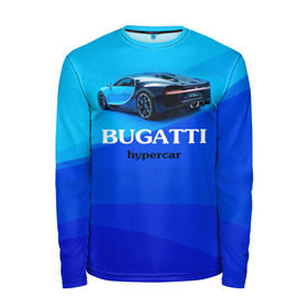 Мужской лонгслив 3D с принтом Bugatti hypercar в Курске, 100% полиэстер | длинные рукава, круглый вырез горловины, полуприлегающий силуэт | bugatti | chiron | hypercar | бугатти | гиперкар | суперкар | широн