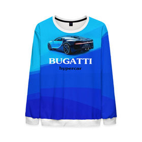 Мужской свитшот 3D с принтом Bugatti hypercar в Курске, 100% полиэстер с мягким внутренним слоем | круглый вырез горловины, мягкая резинка на манжетах и поясе, свободная посадка по фигуре | Тематика изображения на принте: bugatti | chiron | hypercar | бугатти | гиперкар | суперкар | широн