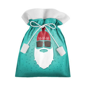 Подарочный 3D мешок с принтом Санта хипстер в Курске, 100% полиэстер | Размер: 29*39 см | борода | дед мороз | новый год | подарок на новый год | санта | санта хипстер | снег | снежинки | хипстер