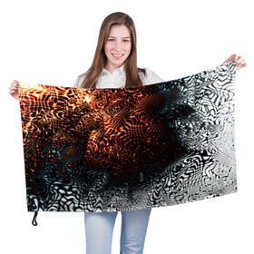 Флаг 3D с принтом technology в Курске, 100% полиэстер | плотность ткани — 95 г/м2, размер — 67 х 109 см. Принт наносится с одной стороны | разводы | рябь
