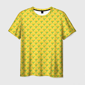 Мужская футболка 3D с принтом Текстура лимон-лайм в Курске, 100% полиэфир | прямой крой, круглый вырез горловины, длина до линии бедер | еда | лайм | лимон | мода | стиль | текстура