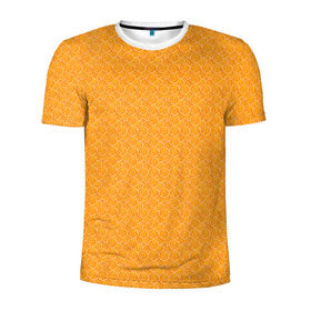 Мужская футболка 3D спортивная с принтом Текстура апельсин в Курске, 100% полиэстер с улучшенными характеристиками | приталенный силуэт, круглая горловина, широкие плечи, сужается к линии бедра | Тематика изображения на принте: orange | апельсин | еда | мода | стиль | текстура
