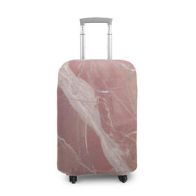 Чехол для чемодана 3D с принтом Розовый мрамор в Курске, 86% полиэфир, 14% спандекс | двустороннее нанесение принта, прорези для ручек и колес | камень | мрамор | мраморный | розовый